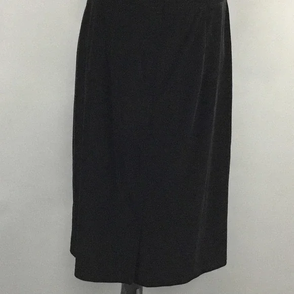 AGB Dress Womens 12 Black Velvet Skirt Sheer Bodice Cocktail Midi Illusion - Picture 6 of 9